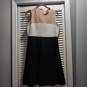 Zara color block sleeveless a- line dress / size medium / black